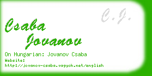 csaba jovanov business card